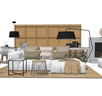 精品客厅设计家具模型 (83)